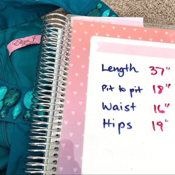 Eliza J Turquoise Embellished Collar Mini Dress 8 - Picture 4 of 5